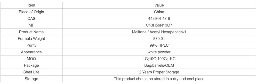 Factory Bulk Supply CAS 448944-47-6 for Eye Care and Hair Growth Series Melitane Acetyl Hexapeptide-1